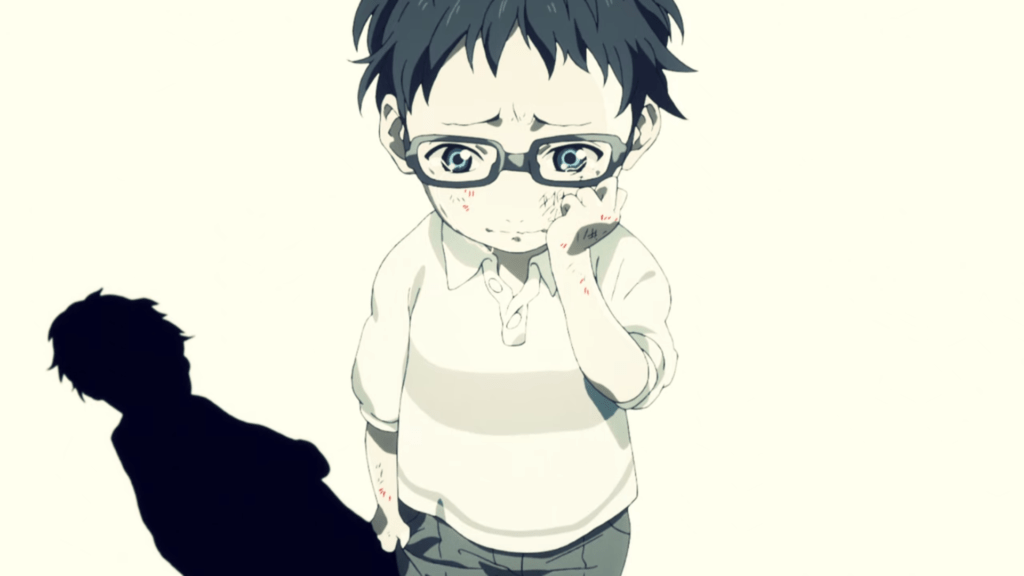 Arima, Kousei from Your Lie In April as a small child covered in bruises and cuts.